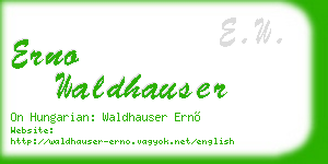 erno waldhauser business card